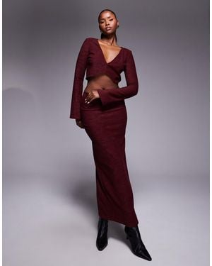 ASOS Co-Ord Brushed Rib Column Maxi Skirt - Purple