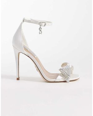Steve Madden Newlywed Heeled Sandal With Embellished Bow - White
