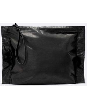 AllSaints Lutece Leren Clutch - Zwart