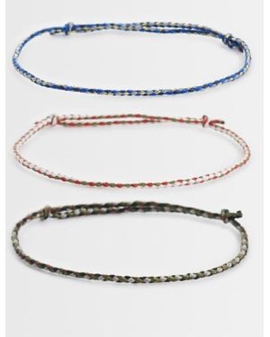 ASOS 3 Pack Puller Rope Cord Bracelets - Multicolour