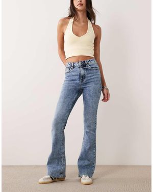 Miss Selfridge Heart Pocket Flare Jean - Blue