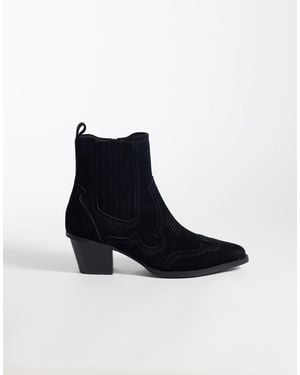 ASOS Western Chelsea Boots With Cuban Heel - Blue