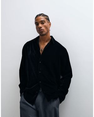 ASOS Relaxed Velvet Shirt - Blue