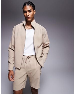 River Island Pinstripe Jacket Co-Ord - Natural