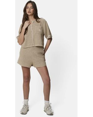 Good For Nothing Gebreide Bouclé Short Met Biezen - Naturel