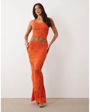 Wanderdoll – eliza – maxirock aus metallic-strick - Rot