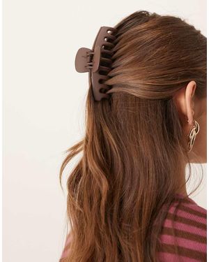 Accessorize Extra Grote Matte Haarklem - Bruin