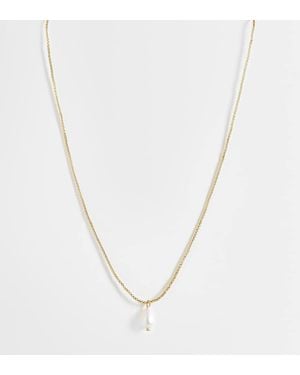 New Look Pearl Drop Pendant Plated Necklace - Metallic