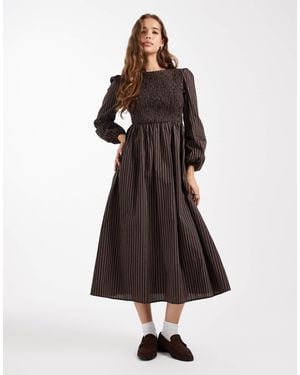 Daisy Street Volume Sleeve Midaxi Dress - Multicolor
