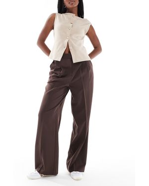 New Look Wide Leg Trousers - Brown