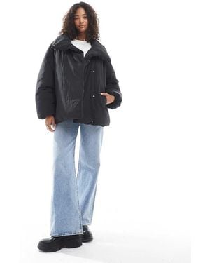 ASOS Funnel Neck Clean Puffer Jacket - Blue
