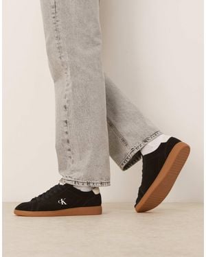 Calvin Klein Canvas Cupsole Trainers With Gum Sole - Natural