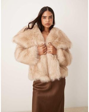 Glamorous Faux Fur Coat - Natural