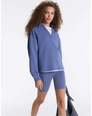Oysho – polohemd aus baumwollmix - Blau