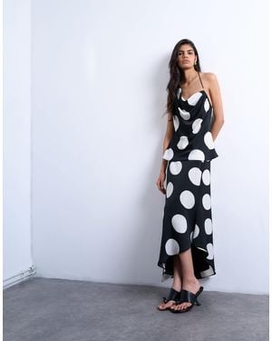 TOPSHOP Bias Maxi Slip Skirt - Blue