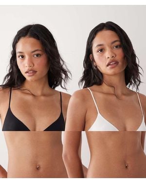 Cotton On 2 Pack Invisible Micro Bralette - Brown