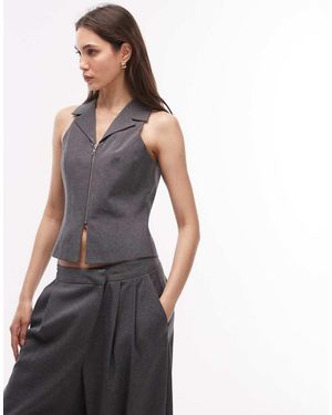 Collusion Gilet Con Zip Sul Davanti - Blu