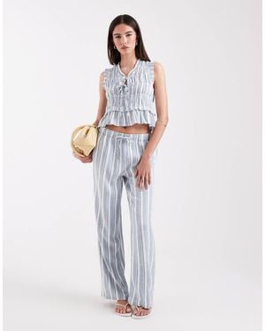 ONLY Linen Blend Pull On Trouser Co-ord - White