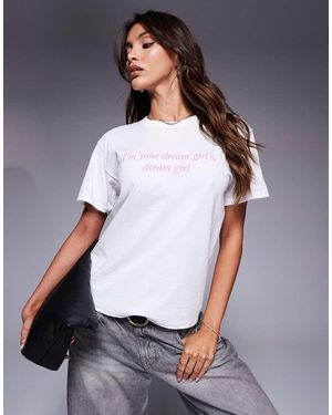 In The Style 'Dream Girl' Slogan T-Shirt - White