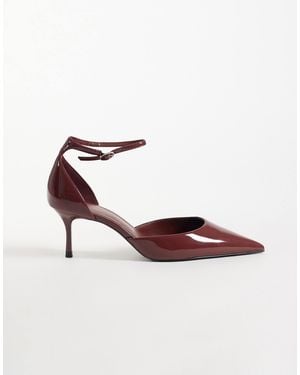 Mango Ankle Strap Heeled Court Shoe - Brown