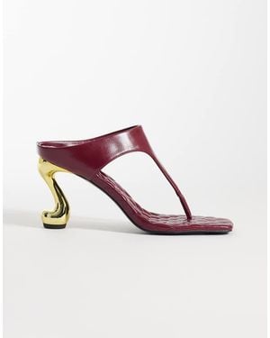 JW PEI Hannah Quilted Flip Flop Heel Mules - Pink