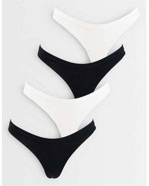 Cotton On 4 Pack Seamless Thong Set - Black