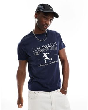 Another Influence – los angeles running club – locker geschnittenes t-shirt - Blau