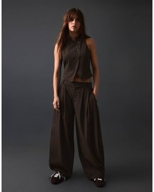 Bershka Buttoned Crossover Vest - Black