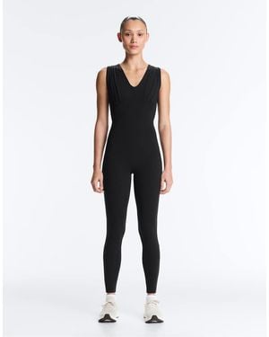 Oysho Light Touch V-neck Long Jumpsuit - Blue