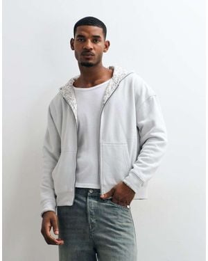 Hollister Reversible Zip Up Hoodie - Grey