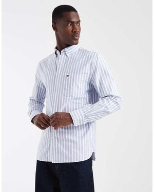 Tommy Hilfiger Stripe Regular Fit Oxford Shirt - Purple