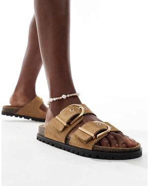 Stradivarius Sandalen Met Twee Gespbandjes - Bruin