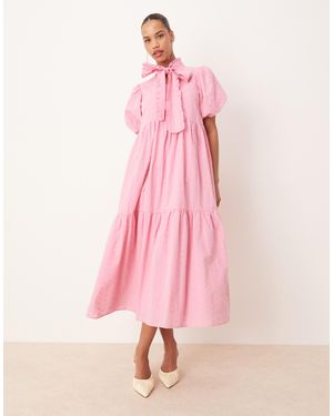 Sister Jane Bow Midi Dress - Pink