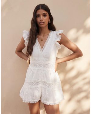 Miss Selfridge Festival Playsuit - White