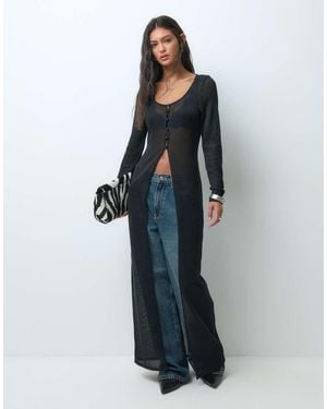 ASOS Lang Vest Met Knoopsluiting - Blauw