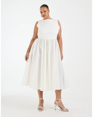 Tfnc Plus Robe mi-longue - Blanc