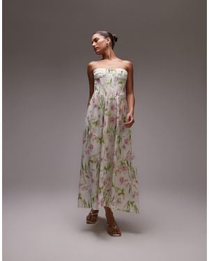 Bardot Corset Midi Dress - Gray