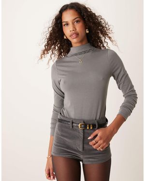 ASOS – hochgeschlossener langärmliger body - Grau