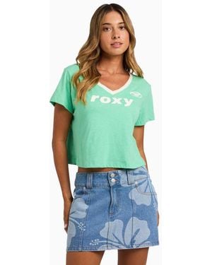 Roxy Always Lucky Cropped Tshirt - Green