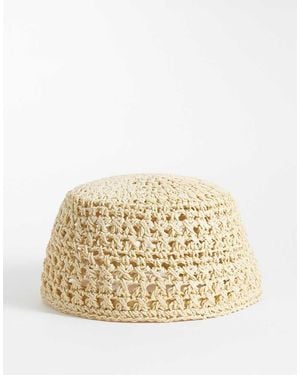 ARKET Summer Raffia Pillbox Hat - Natural
