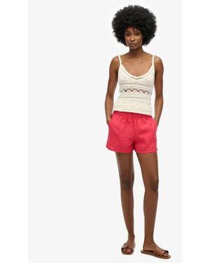 Superdry Linen Shorts - Red