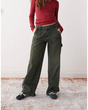 Dickies Denim Carpenter Wide Leg Trousers - Grey