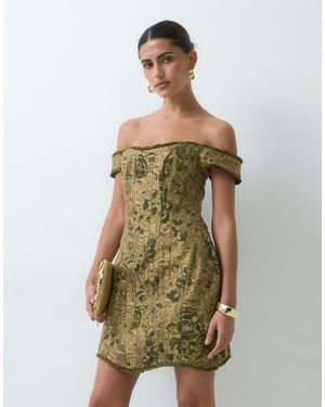 ASOS Corset Bardot Mini Dress - Green
