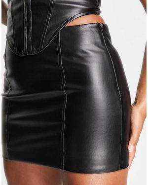 SIMMI Simmi Low Waist Hipster Mini Skirt - Black