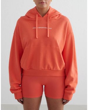 Aim'n Sudadera Naranja Mandarina Con Capucha De Tejido Grueso De Rizo De - Rojo