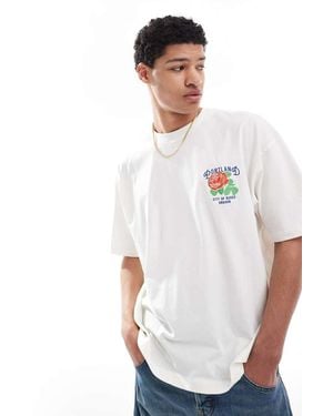 ASOS Oversized T-Shirt Met Grafische Varsity-Print - Wit