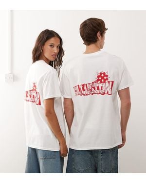 Collusion T-Shirt Skater Fit A Con Stampa - Rosa