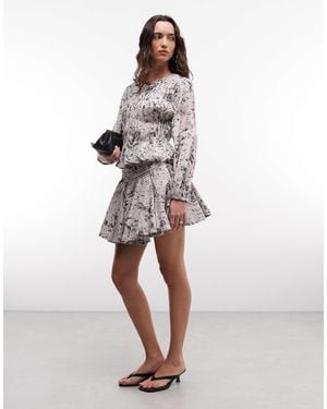 AllSaints Tulip Floral Mini Skirt - White