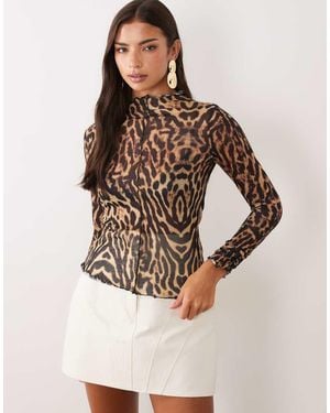 ASOS Top De Manga Larga Con Efecto Punto Y Detalle De Costuras En-Multi - Multicolor