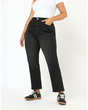 Yours Clothing Barrel Leg Jeans - Black